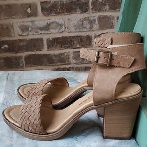 Barbara Barbieri Tan Suede Leather Braided Sandals